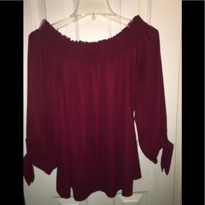 Long sleeve off the shoulder shirt